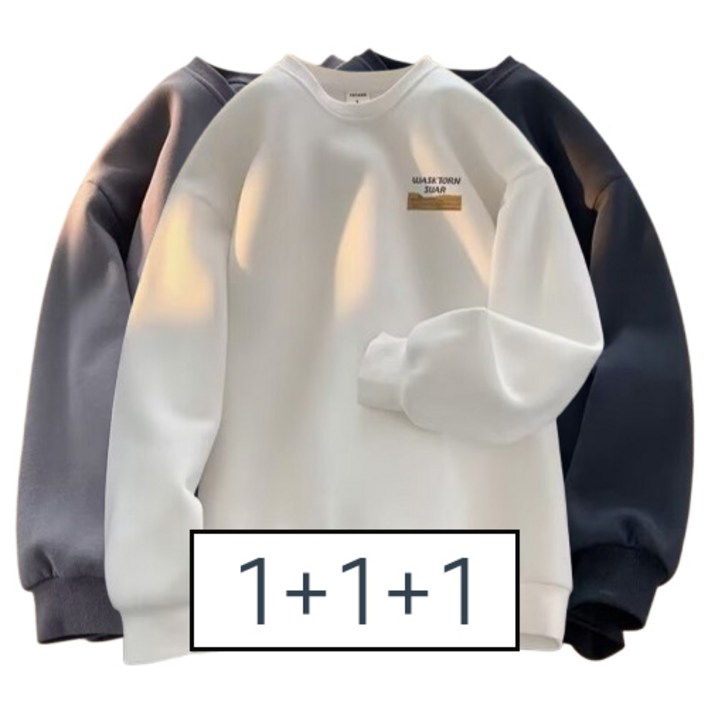 빈티지 긴팔티셔츠 남자 봄 가을 상의 루즈 이너 티셔츠 신상 맨투맨 트렌드 카드 111 세트