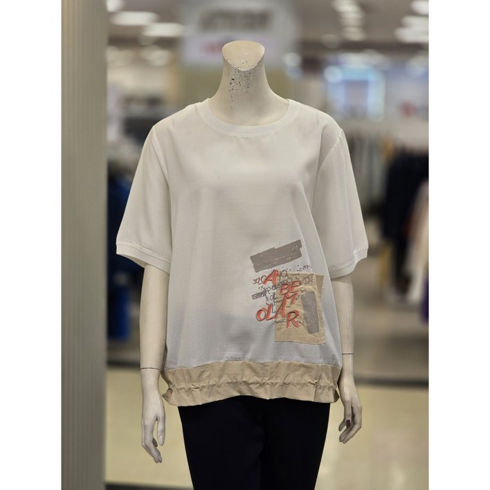 베스띠벨리 스트링 배색 밑단 반팔 티셔츠 BKBAF74120 뉴코아 울산 성남