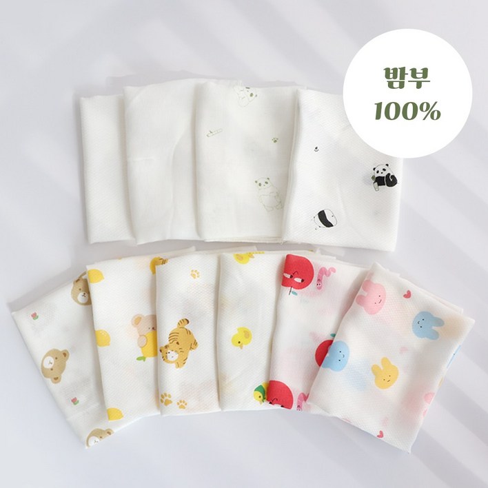 코코자네 밤부100 아기손수건 10장세트  20장세트 국내제조 무형광 출산준비손수건 밤부거즈손수건 뱀부가제손수건 정말보드라워서 한번쓰면 다른손수건못씁니다., 레몬베베, 22개