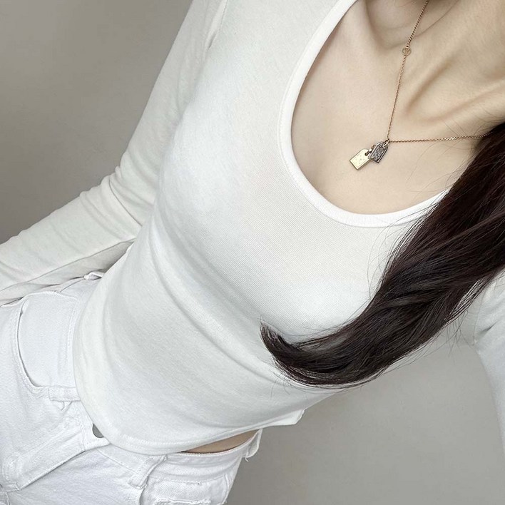 내가 찾던 기본티, 부드러운 무지 라운드 굴림 긴팔티셔츠