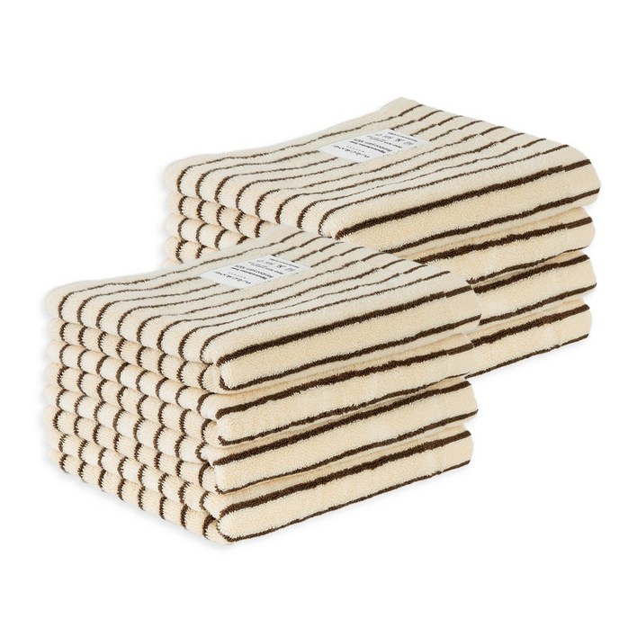 앤에코브 시그니처 에코 대나무 100 뱀부 수건, 8개, 바닐라 ST