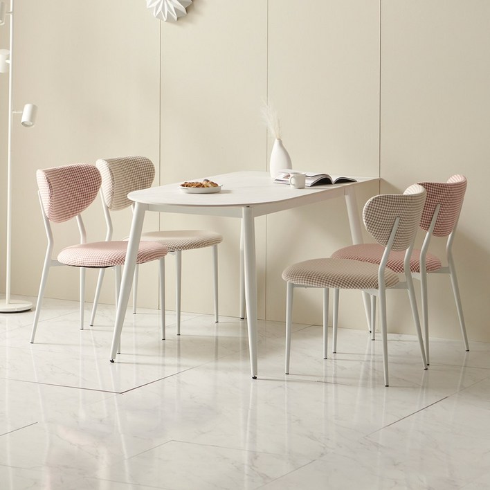 라로퍼니처 비오뜨 1350 반타원 포세린 통 세라믹 4인 식탁 세트