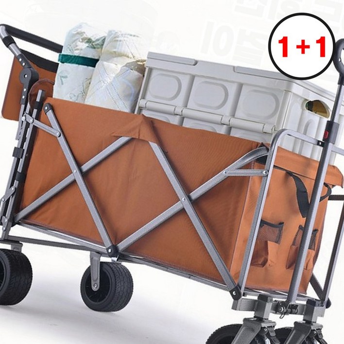 오픈형 푸시 캠핑 웨건 300L 대용량 접이식 폴딩 카트 수레11상품으로 주문수량의 2배수량 배송, 1개, 블랙