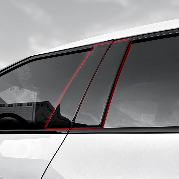 유투카 호환 EV6 튜닝 BC필러 커버 블랙 카본 몰딩 차량 실외 기스방지 용품, 기타