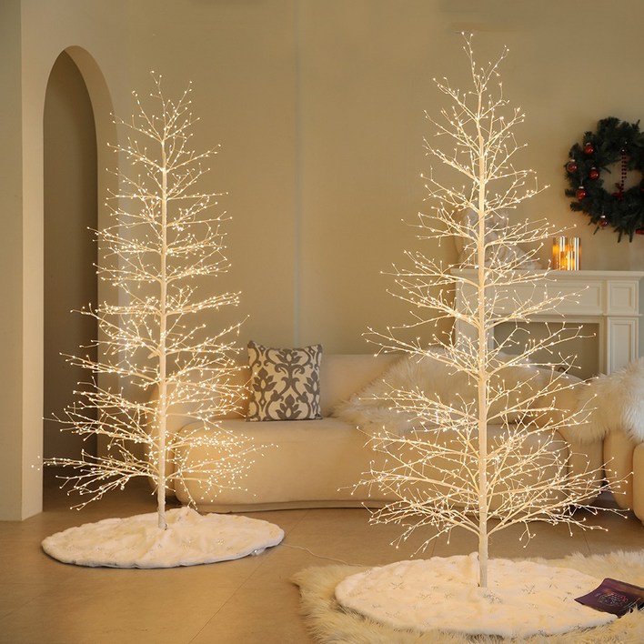 크리스마스 프리미엄 자작나무 지네전구 전구 LED 트리