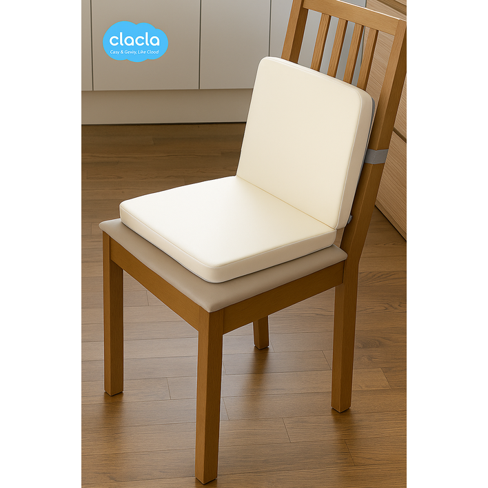 크라크라 높이조절 키높이방석 유아 식탁 의자, 아이보리