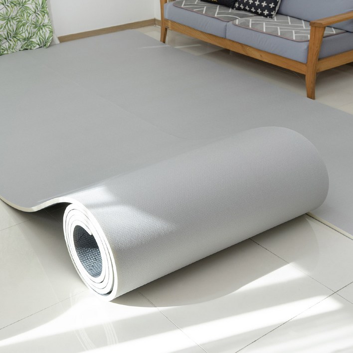 제로벨 20T 말랑플러스 폭 110cm x 길이 1m PVC 층간소음방지 롤 매트, 솔리드(그레이)