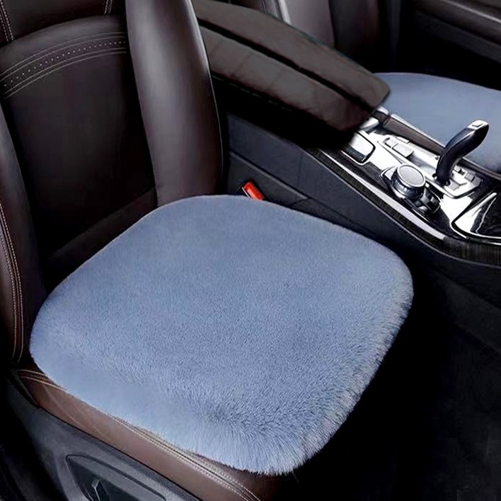 폭시니 차량용 털방석 앞좌석 11 봄 가을 겨울 방석 자동차 시트커버 따듯한 방석 귀여운 방석 00461, 2개, 앞 밍크그레이