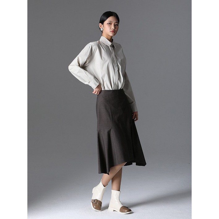 이앤씨 메종 울 미디 스커트  택가격  219000원