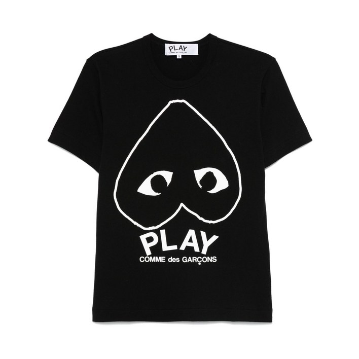 꼼데가르송플레이 로고 프린트 티셔츠
