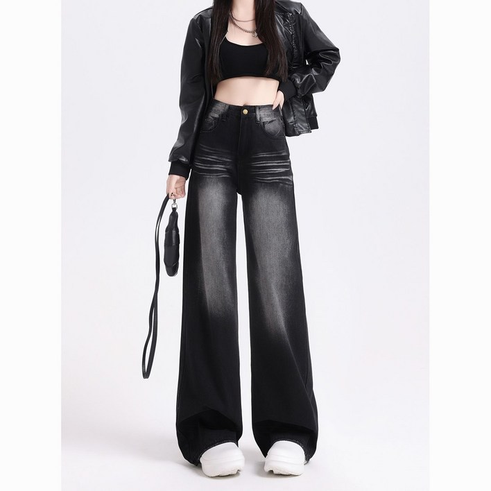 Shopflix 너무예쁜 워싱 청바지 와이드핏 흑청바지 빅사이즈까지