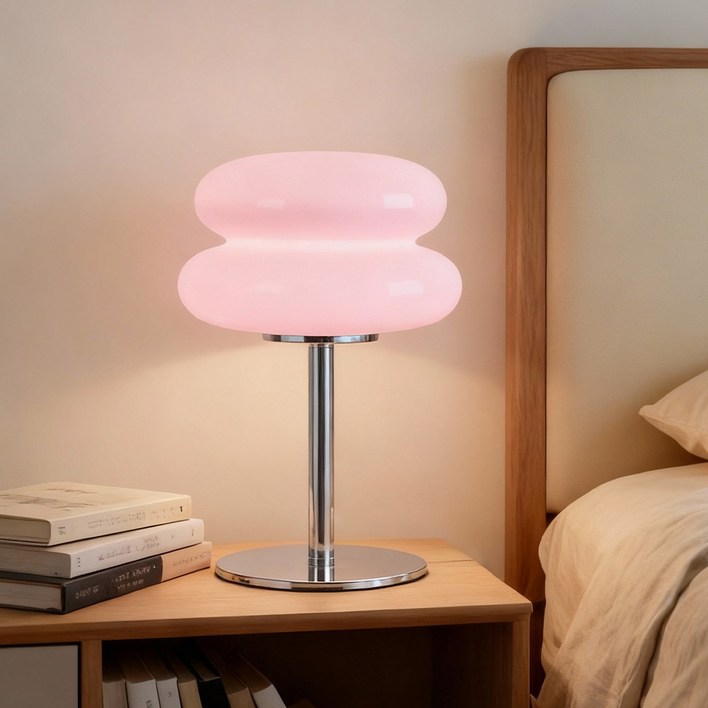 LareinaT 미니 LED 무드등 마카롱 인테리어 조명 단스탠드 취침 수면 조명 램프, 핑크