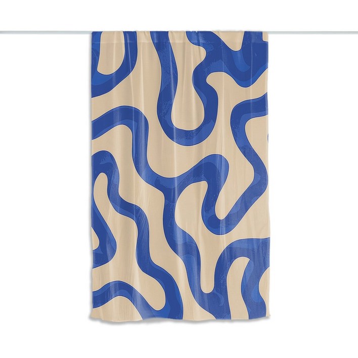 루비엔 패턴 드로잉 식물 가리개 커튼