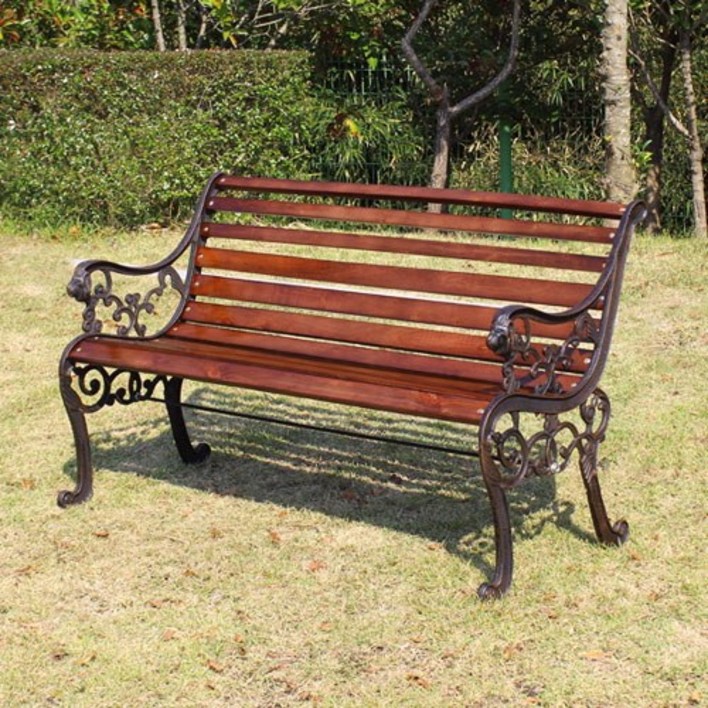 하늘창 뉴사자벤치 야외벤치 정원 가든 2인용 목재 공원벤치 원목 카페 테라스(+앙카포함)