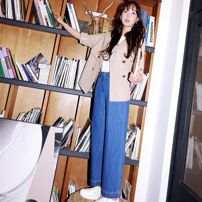 베스띠벨리 23S/S 스티치 디테일 와이드 데님 팬츠 BGP2279ID