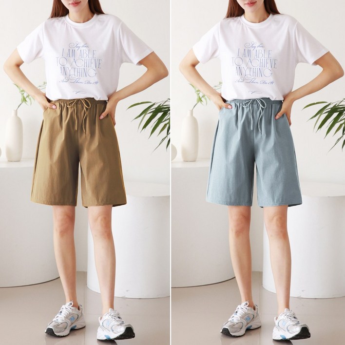 인디오 11 여성용 아이스 쿨링 스판 밴딩 5부 팬츠 NSU2005