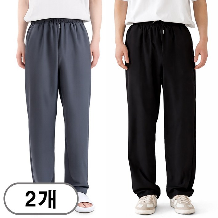 차쿠 1+1 남성 여름 아이스 스판바지 슬랙스 팬츠 바지 일자핏 쿨 출근 작업바지 빅사이즈