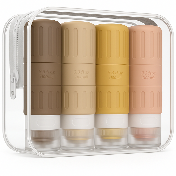 로열스테디 새지않는 기내반입 100ml 여행용 공병 세트, 1세트, 혼합색상B