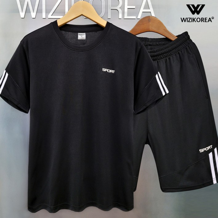 반팔 트레이닝복 세트 여름 츄리닝 헬스복 W014SET+국내발송