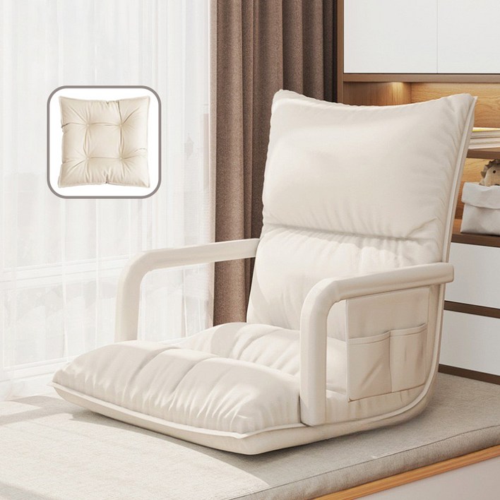 좌식 의자 6단 각도조절 다목적 1인용쇼파 좌식 의자 좌식의자 1인용 쇼파 등받이 좌식의자 좌식 소파 좌식 등받이 의자핸드폰 파우치 없음, 1개, 베이지