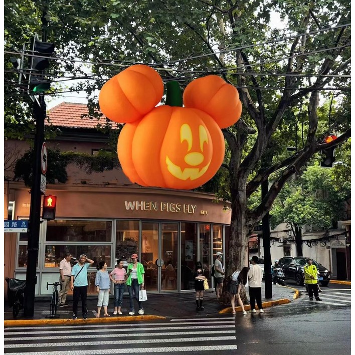 매달리는 호박 에어벌룬 할로윈풍선 카페 포토존 헬륨 행사 유령 매장 행잉 파티용품, 1개, 2m 호박 미키