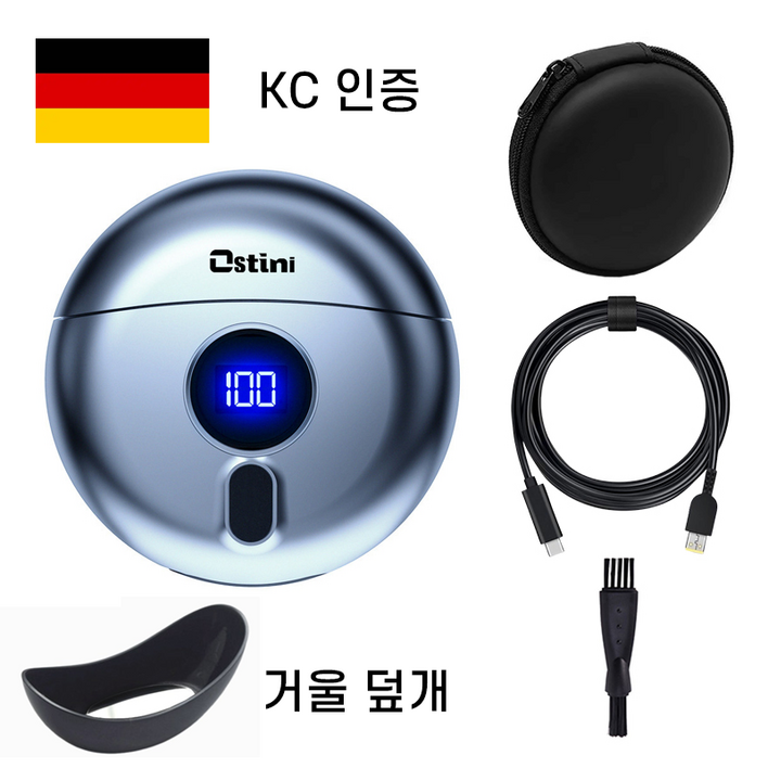 Ostini 고품질 휴대용 더블헤드 전기면도기 USB충전면도기 자동면도기 대동력, 그레이 Ostini 고품질 휴대용 더블헤드 전기면도기 USB충전면도기 자동면도기 대동력, 그레이