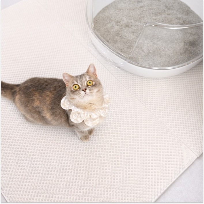 냥쌤 캐치매트 고양이 모래 사막화 방지 매트 화장실 패드, 4개, 롱타입