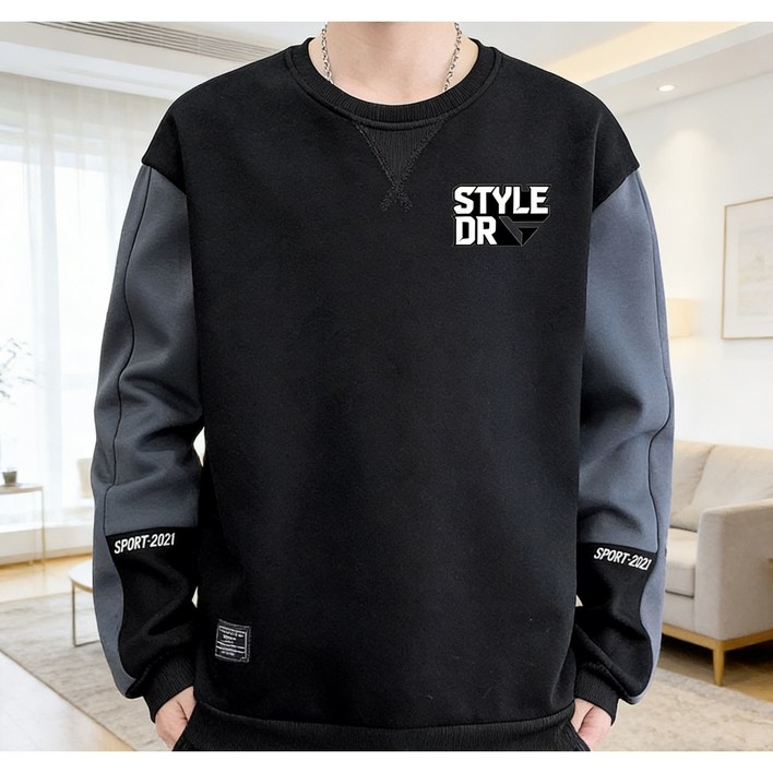 스타일닥터 남자 데일리 루즈핏 라운드 긴팔 맨투맨