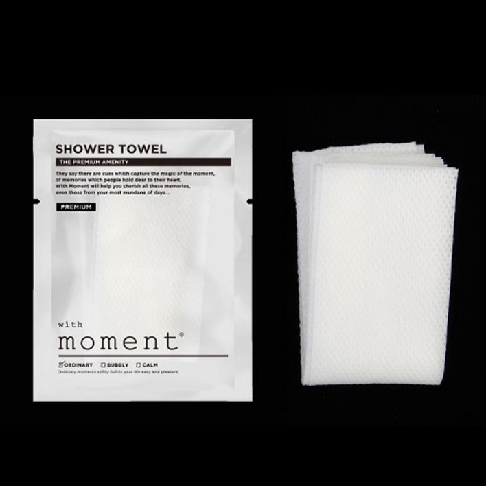 일회용 샤워타올 개별포장 100개 호텔 숙박 헬스장 휴대용 여행용 거품타올 위드모먼트