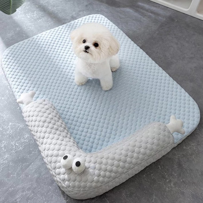 캐티콘 여름 시원한 반려동물 방석 쿠션 고양이 강아지 방석, 블루, 1개