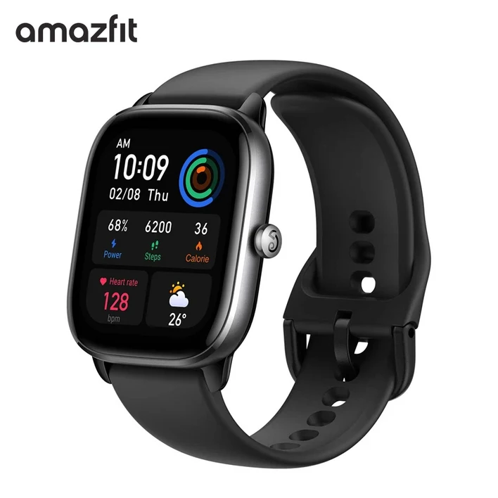 재고 있음 Amazfit GTS 4 미니 1.65인치 울트라 HD AMOLED 디스플레이 알렉사 내장 24시간 심박수 120가지