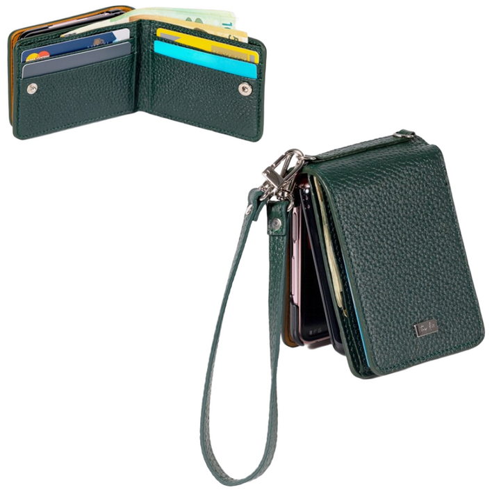 본아띠 METIS 천연소가죽 토고 지폐 카드 갤럭시 Z플립5 6 지갑 케이스