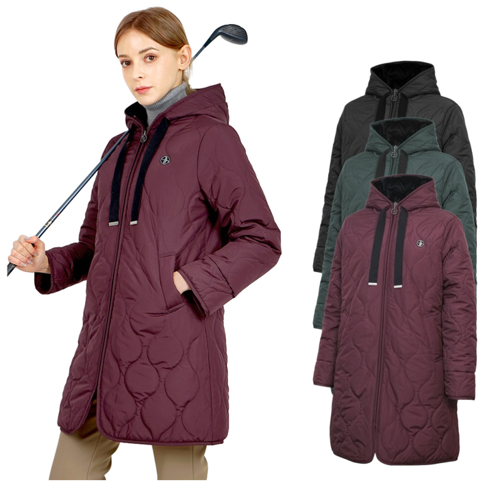 빌트모아 여성 골프웨어 겨울 퀼팅 롱 패딩 점퍼