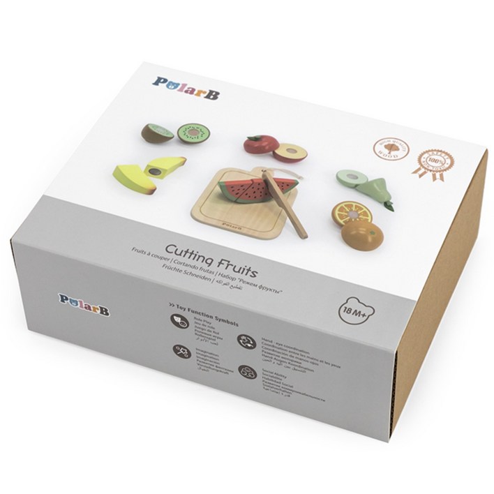 원목 과일 자르기 유아용 야채 장난감 주방 소꿉 놀이 세트 폴라비 3종