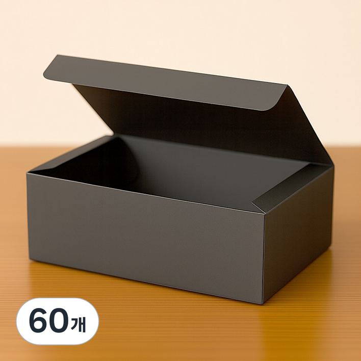 잇츠K 무지 사각 선물 포장박스 / 답례 다용도 상자, 60개, 블랙