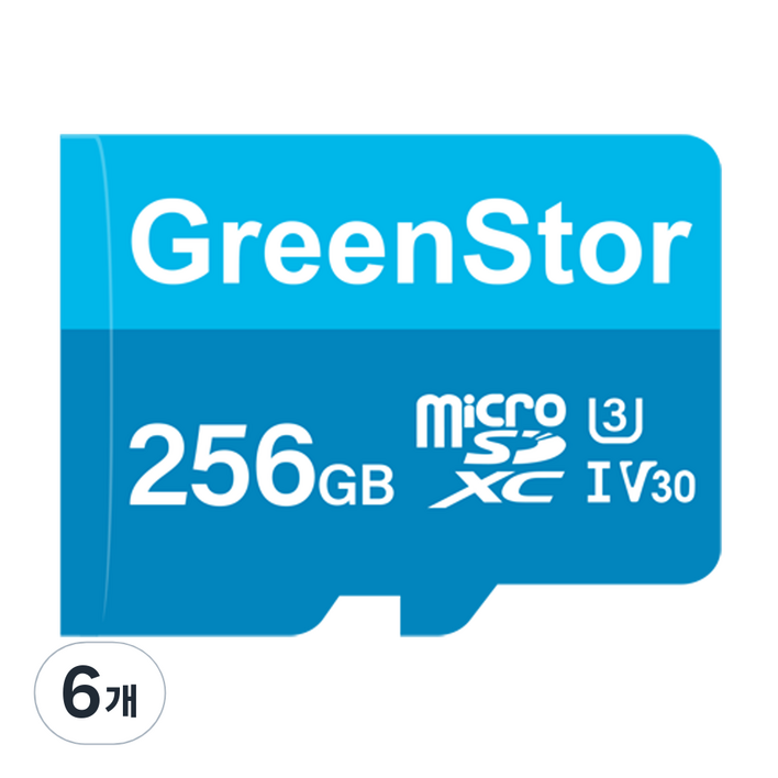 그린스토아 슈퍼퍼포먼스 마이크로 SD카드 메모리카드, 6개, 256GB