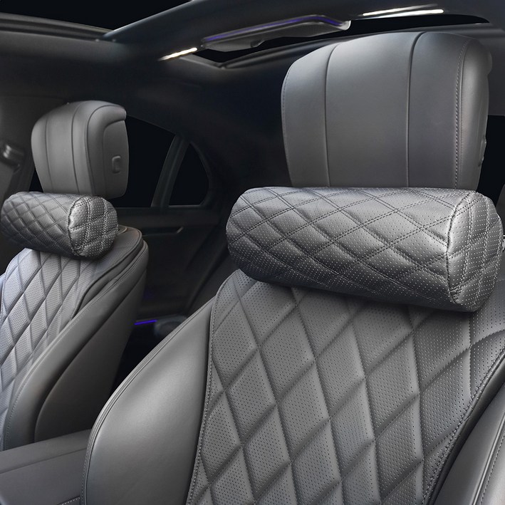 지엠지모터스 타공 가죽 메모리폼 차량용 목쿠션