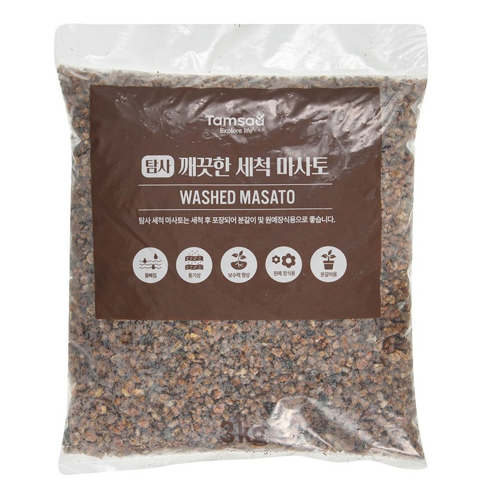 탐사 세척 마사토 3KG, 1개 탐사 세척 마사토 3KG, 1개