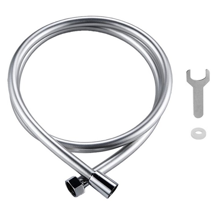 고씨네 퓨어바스 PVC 줄꼬임 물때방지 샤워호스, 2m, 실버