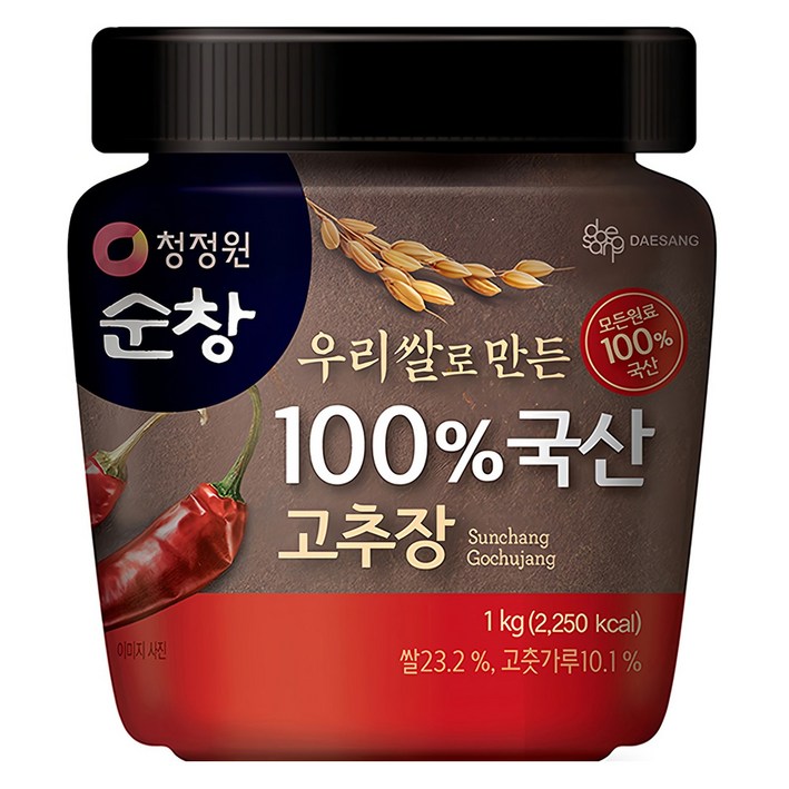 청정원순창 우리쌀로 만든 100 국산 고추장, 1kg, 1개 청정원순창 우리쌀로 만든 100 국산 고추장, 1kg, 1개