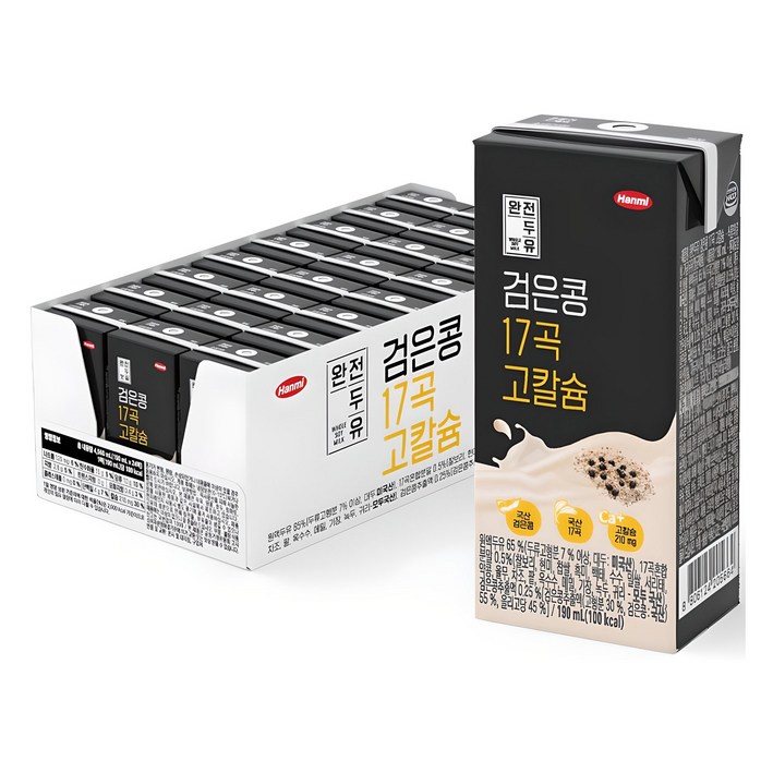 한미 완전두유 검은콩 17곡 고칼슘, 190ml, 24개