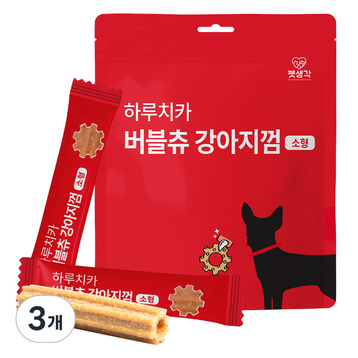 펫생각 강아지 하루치카 버블츄 강아지껌 소형 21p