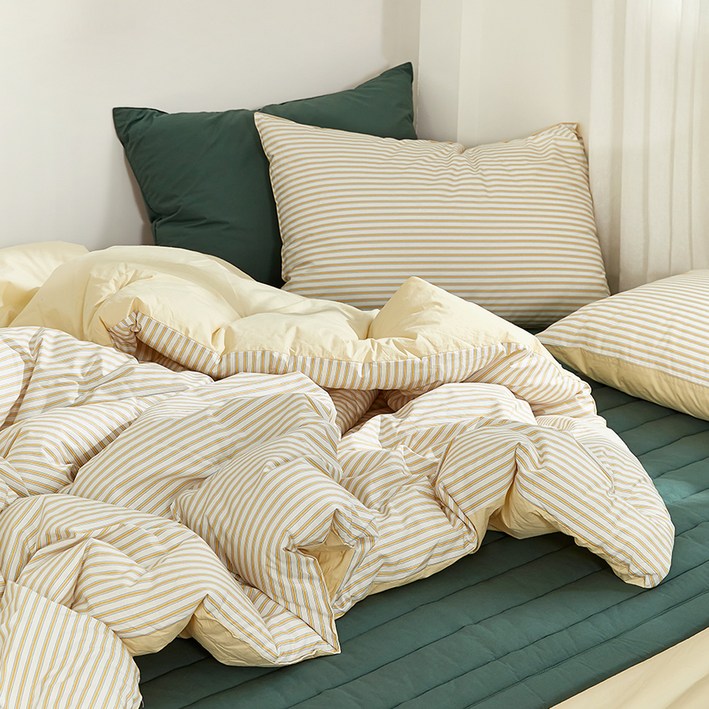 파르페by알레르망 국내 제조 아크 60수 고밀도 워싱 차렵이불 세트