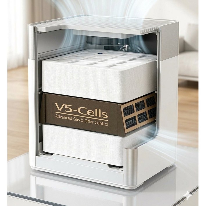 호환 아이큐에어 필터 프리맥스 V5-Cell 하이퍼헤파 공기청정기 필터 헬스프로 HP100 HP150 HP250 교체, 1개, 하이퍼헤파필터