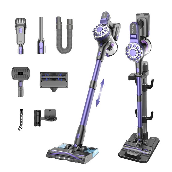 2025년형 Teendow 차이슨 무선청소기 스틱형 가성비 원룸 청소기물걸레 키트반려동물 펫브러쉬침구 브러쉬, 퍼플