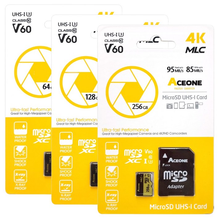 에이스원 PRO 마이크로 SD 메모리카드 MLC 액션캠 캠코더 4K, 1개, 256GB