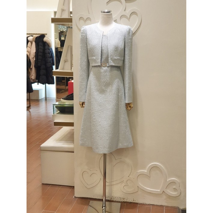 샤틴 벨티드 트위드 원피스