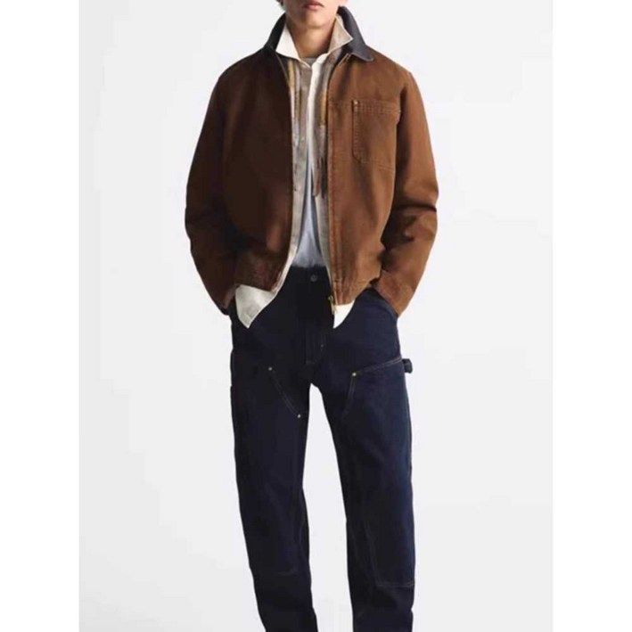 ZARA 남성점퍼 30대 데이트룩 레트로 심플 코튼 자켓