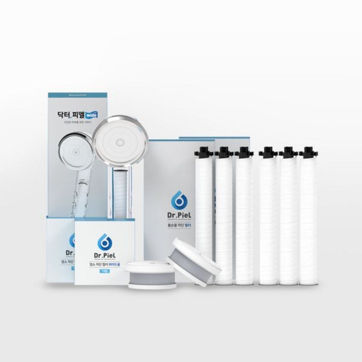 닥터피엘 와이드 필터 샤워기  1년 필터 세트 1차필터 6ea  2차필터 2ea
