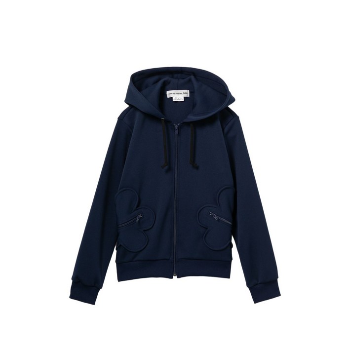 꼼데가르송걸 플라워 아플리케 후드 집업